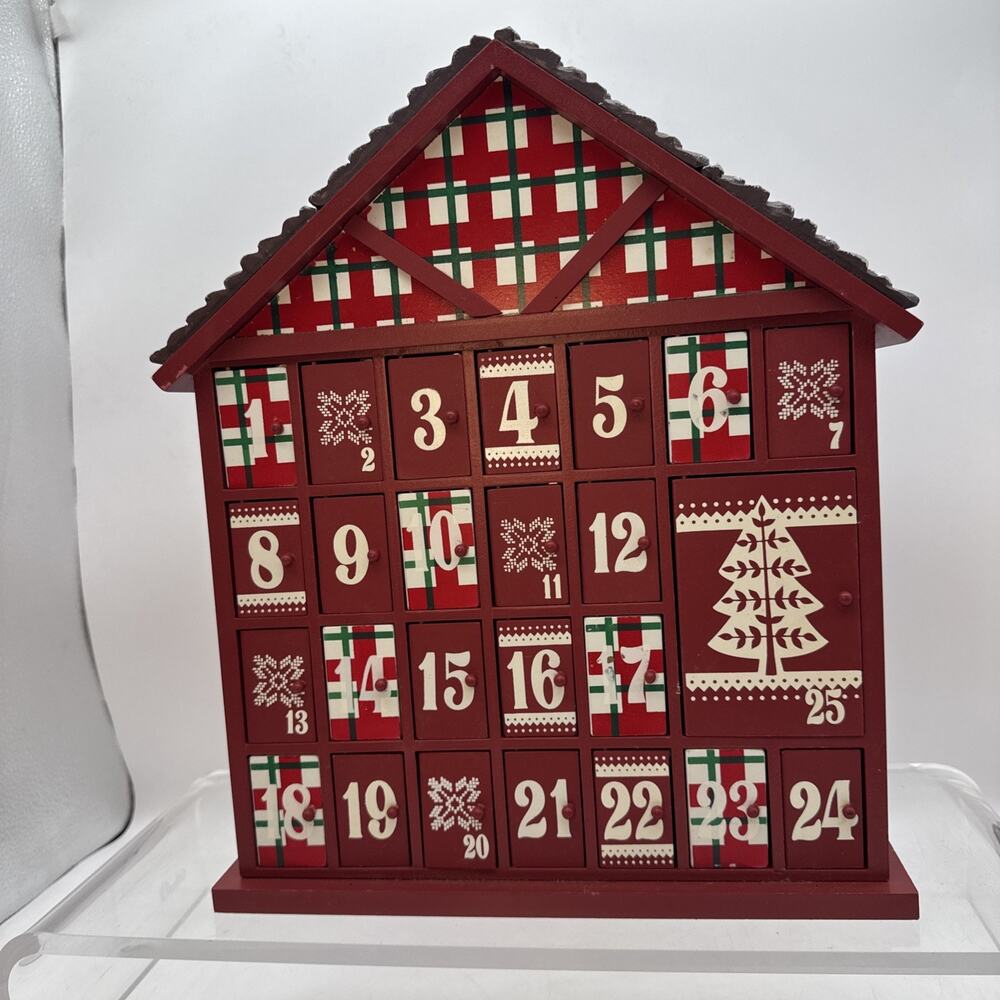 Wooden Advent Calendar House 25 Day Christmas Countdown 14.5" NBC Trading Inc.